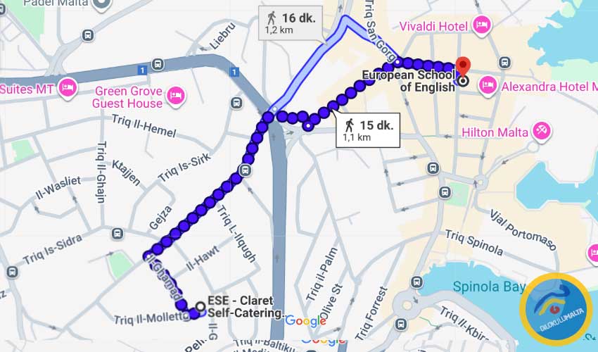 Claret Konaklamadan ESE Maltaya Nasıl Gidilir Claret Konaklamadan ESE Maltaya Nasıl Gidilir